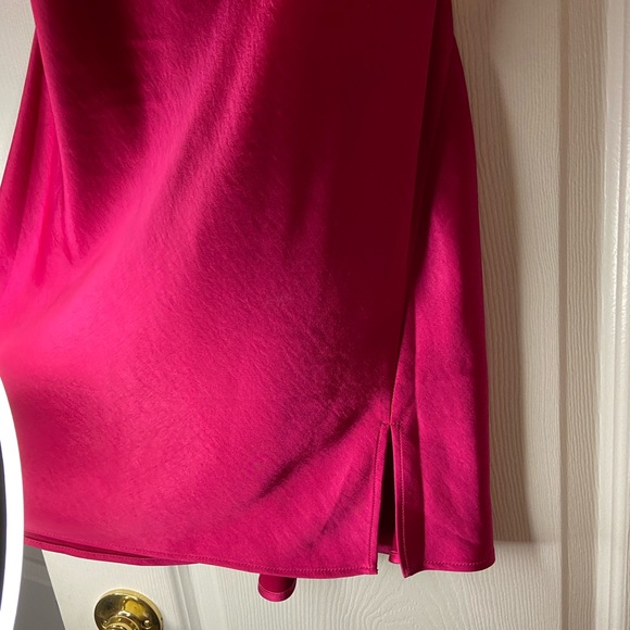 Satin Mini Slip Dress with slit - Picture 3 of 4